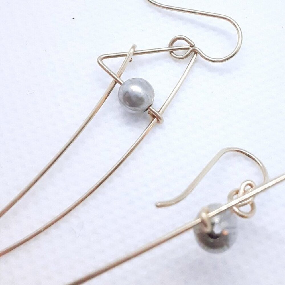 NEW Rose gold vermeil wire drop earrings. - Picture 7 of 9